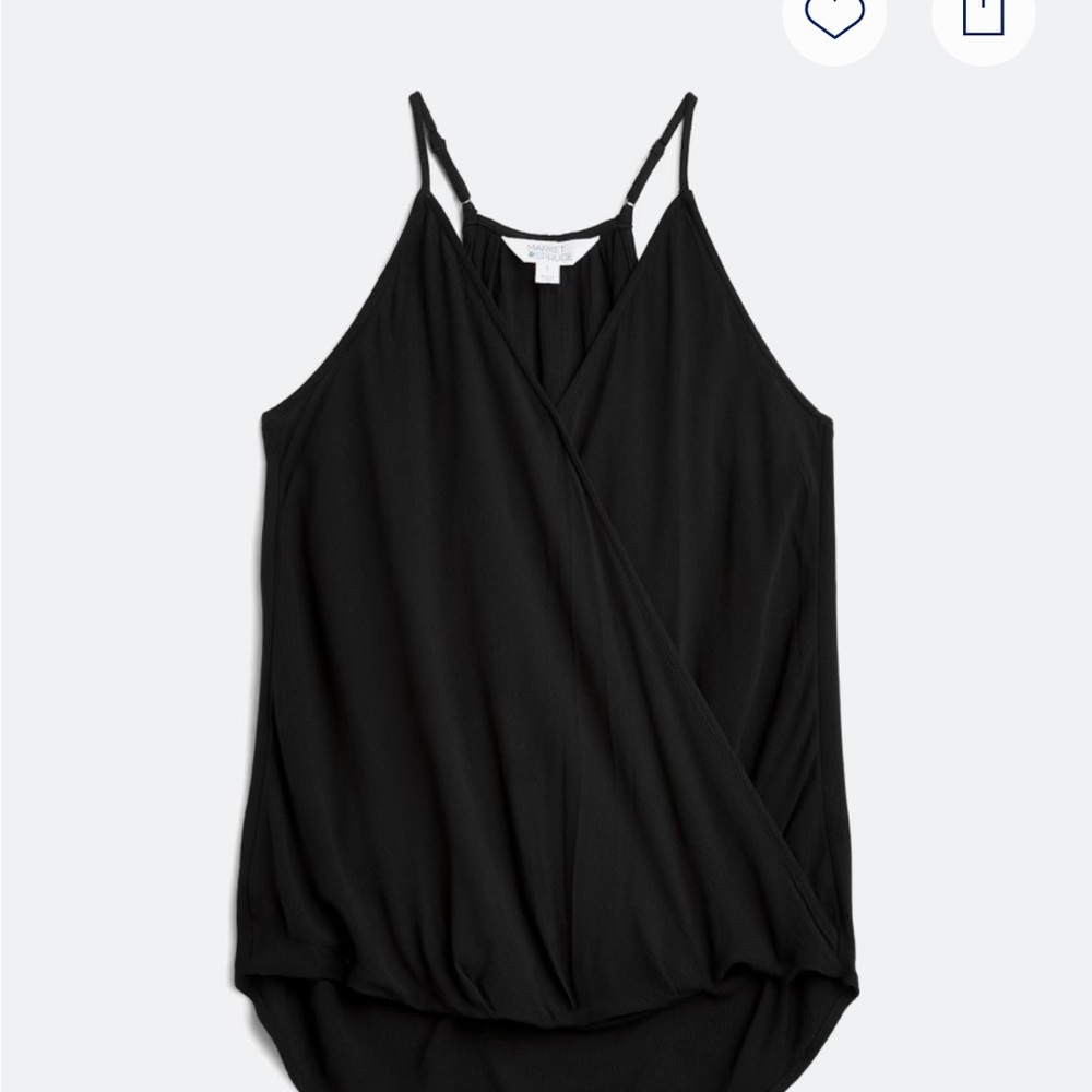 Market & Spruce Black Asymmetrical Wrap Camisole